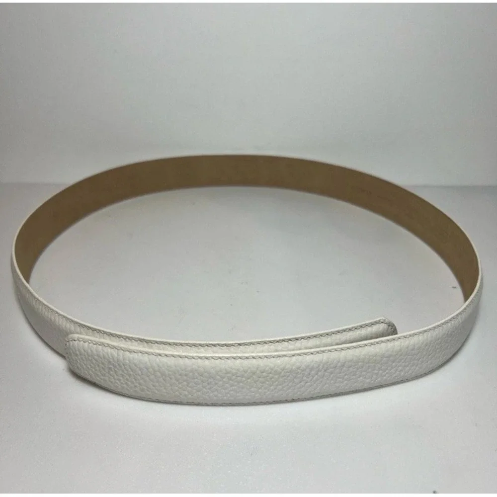 Terry‎ Stack Size XL Minimalist Belt Off White Italian Leather Hook Loop Closure